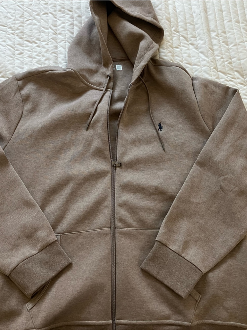 Ralph Lauren Taupe brown Zip-Front Hoodie